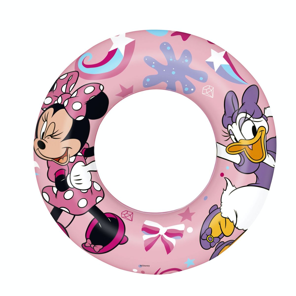 FLOTADOR INFLABLE TIPO SALVAVIDAS DE PLASTICO INFANTIL DE MINNIE Y DAISY DISNEY BESTWAY 56CM
