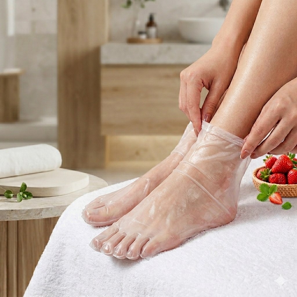 MASCARILLA PARA PIES HIDRATANTE DE NIACINAMIDA CON ESENCIA DE FRESAS SADOER 40ML
