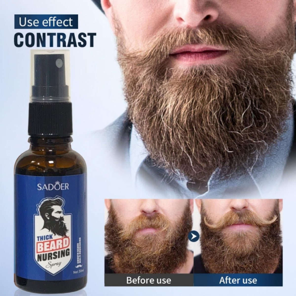 SPRAY PARA EL CUIDADO DE BARBA HIDRATANTE Y SUAVIZANTE SADOER 30ML