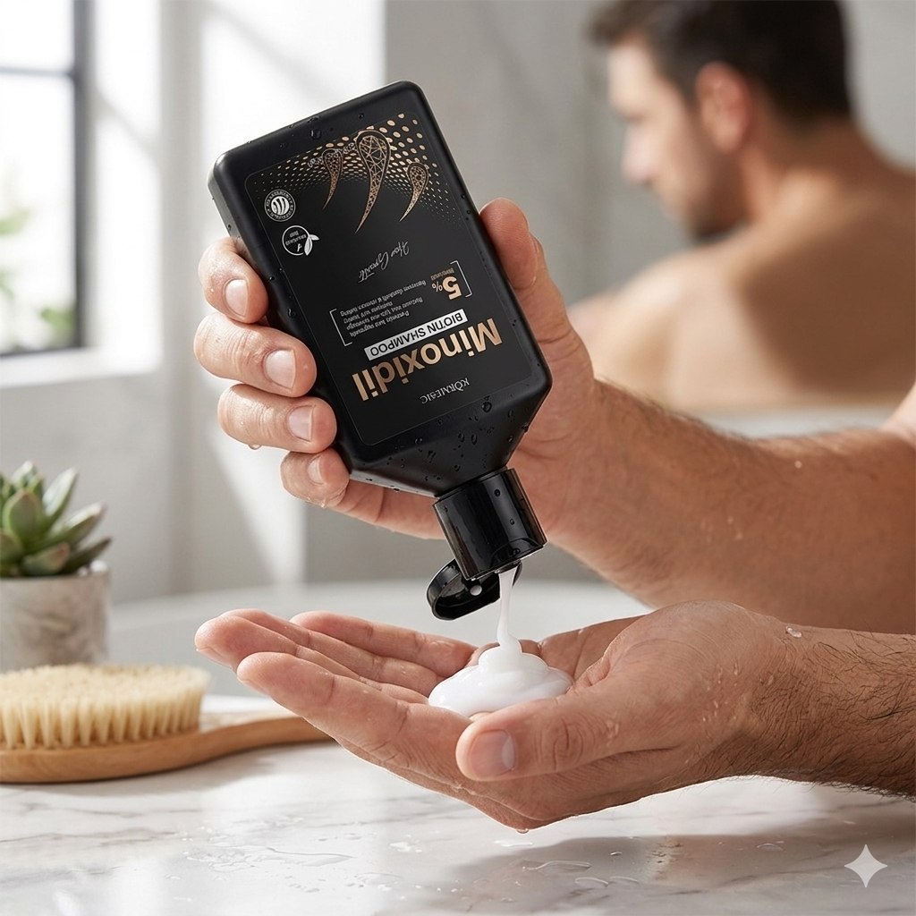 SHAMPOO ANTICAIDA Y RECONSTRUCTOR CON MINOXIDIL 5% Y BIOTINA KORMESIC 260ML