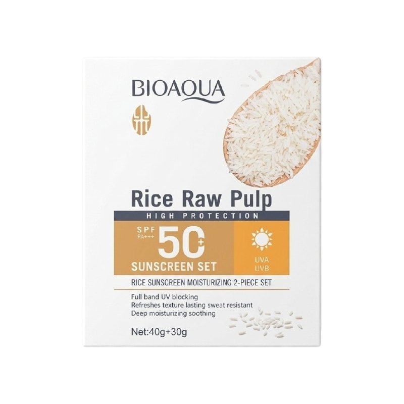 SET DE PROTECCION SOLAR A BASE DE EXTRACTO DE ARROZ SPF50+ 2PCS BIOAQUA