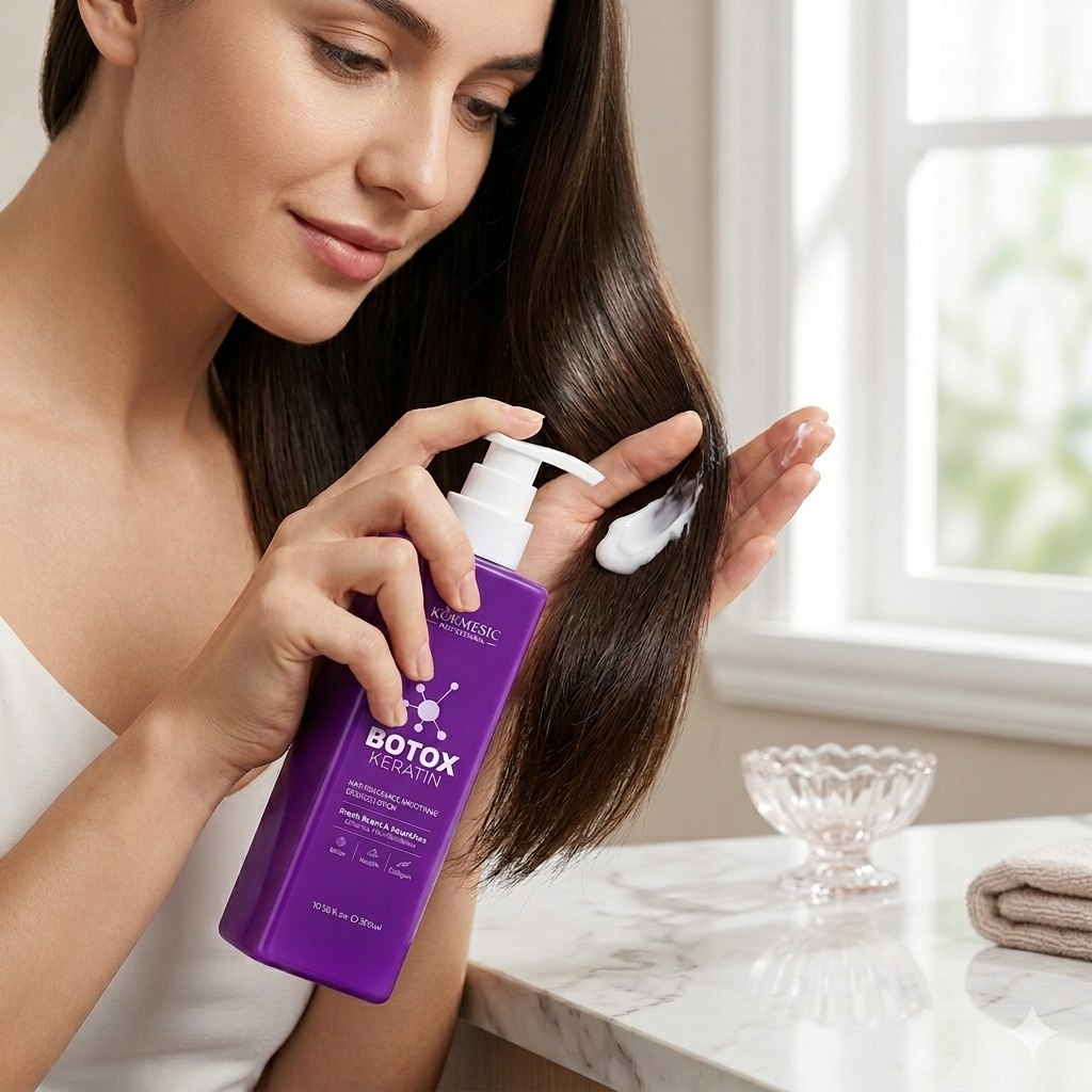 CREMA PARA EL CABELLO ESTILIZADORA REPARADORA DE QUERATINA Y BOTOX KORMESIC 300ML