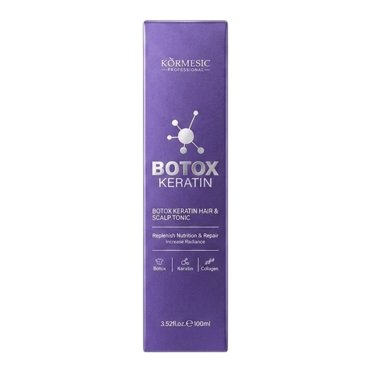 TONICO PARA EL CABELLO SIN ENJUAGUE NUTRITIVO DE QUERATINA Y BOTOX KORMESIC 100ML