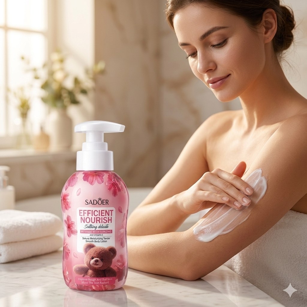 CREMA CORPORAL NUTRITIVA E HIDRATANTE PARA PIEL DELICADA CON SAKURA SADOER 260ML