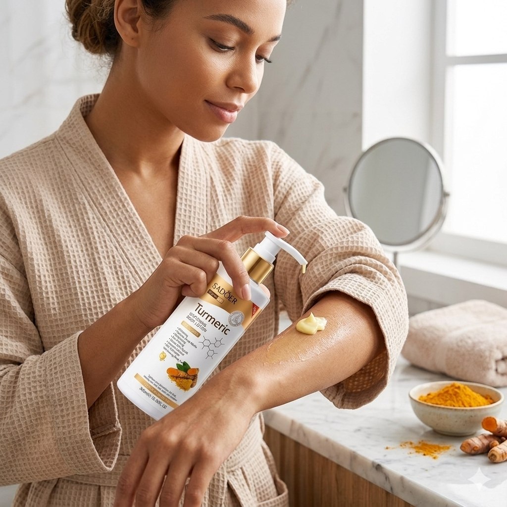 CREMA CORPORAL HIDRATANTE Y ACLARANTE CON CURCUMA Y COLAGENO SADOER 300ML
