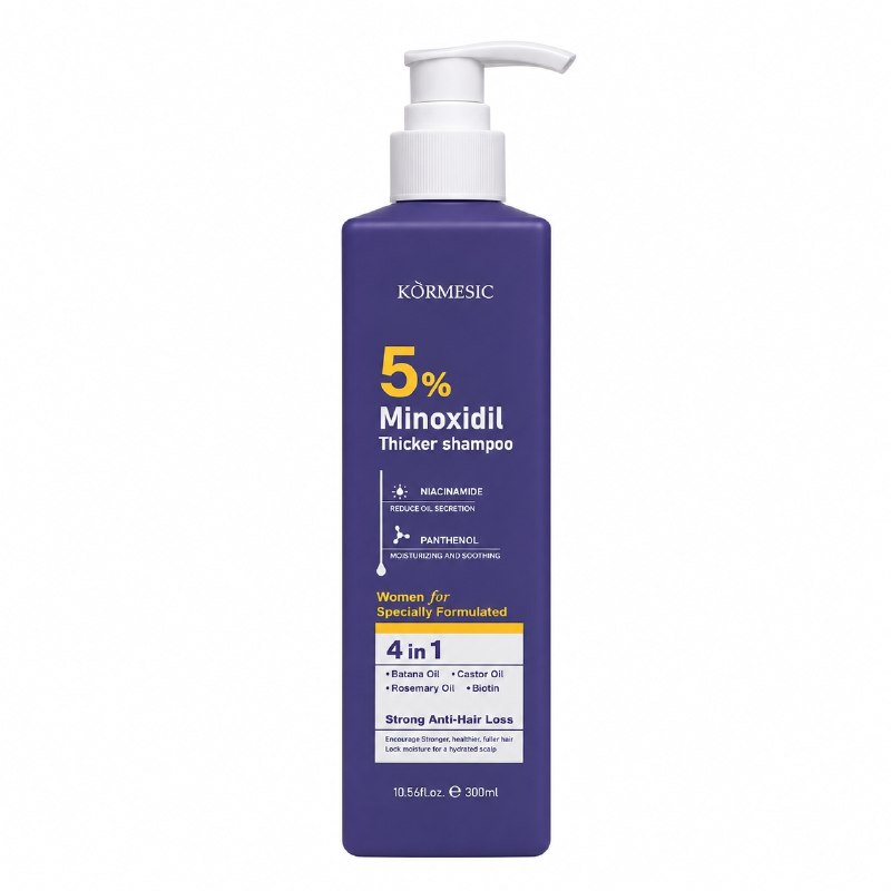 SHAMPOO ANTICAIDA FORTALECEDOR CON 5% MINOXIDIL KORMESIC 300ML