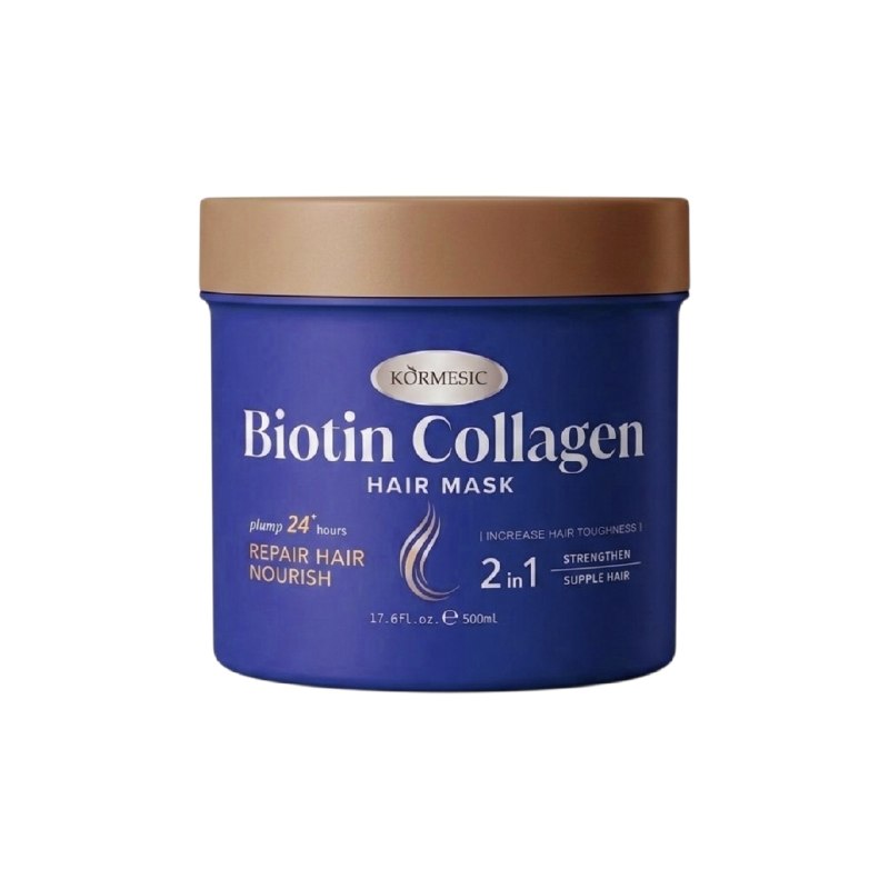 MASCARILLA PARA EL CABELLO DE HIDRATACION Y NUTRICION INTENSIVA CON BIOTINA Y COLAGENO KORMESIC 500ML