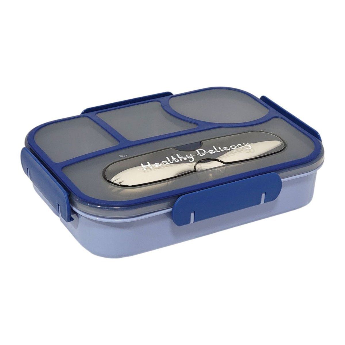RECIPIENTE PANA PARA ALIMENTOS TIPO BENTO DE 4 DIVISIONES CON CUBIERTO 23X17X5CM