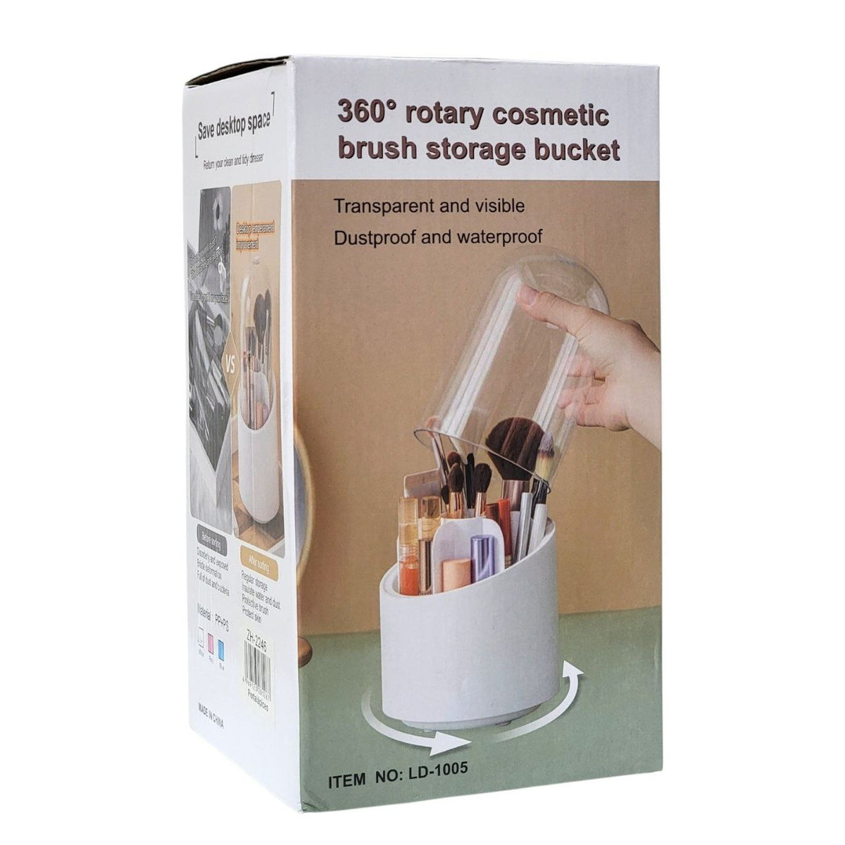 ORGANIZADOR DE BROCHAS DE MAQUILLAJE GIRATORIO LD-1005 12X23CM