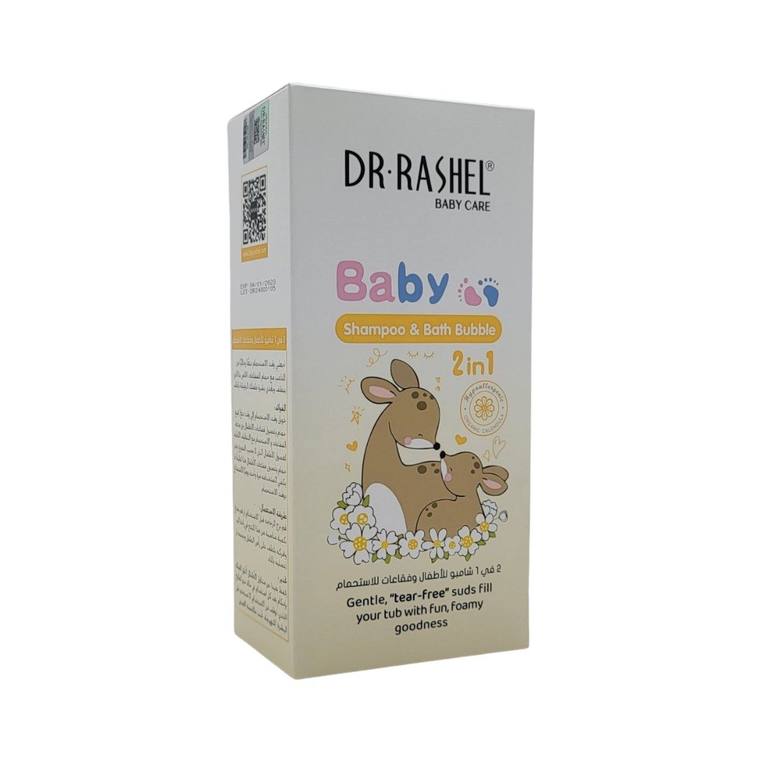 SHAMPOO 2 EN 1 PARA BEBES CON FORMULA SUAVE HIPOALERGENICA DR RASHEL 350ML