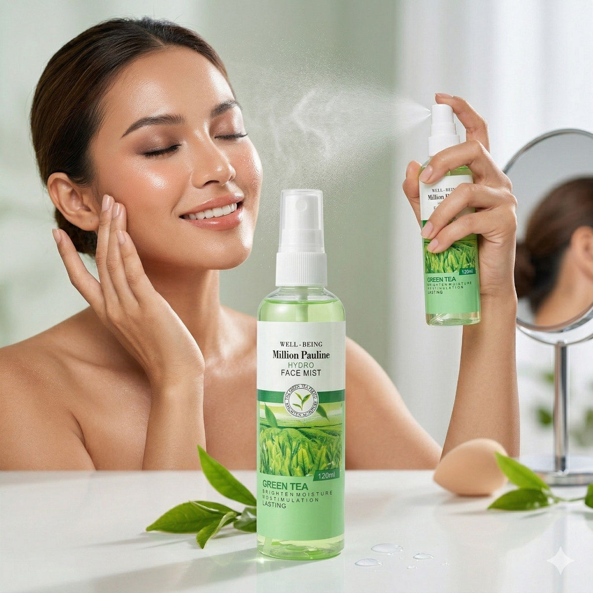 SPRAY FIJADOR HIDRATANTE CON EXTRACTO DE TE VERDE MILLION PAULINE 120ML