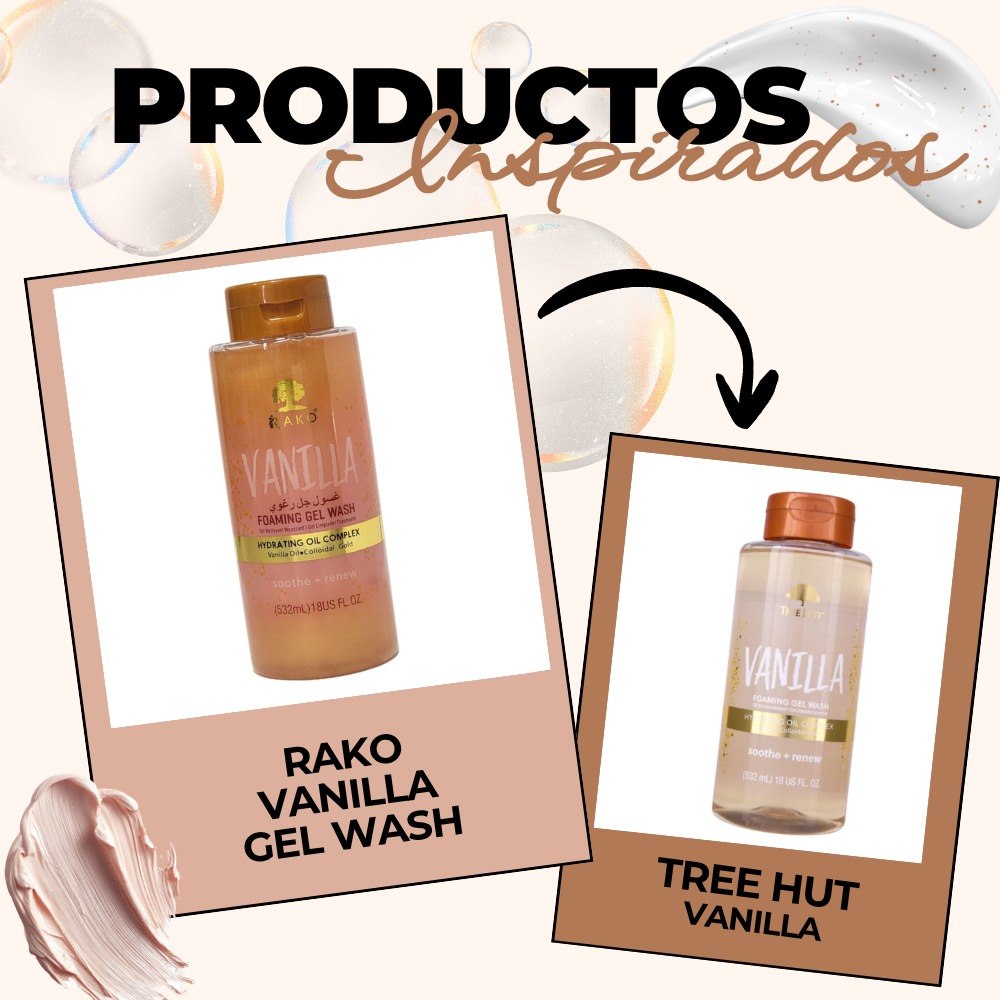 GEL DE DUCHA ESPUMOSO CON ACEITE DE VAINILLA ORO COLOIDAL Y MANTECA DE KARITE RAKO 532ML