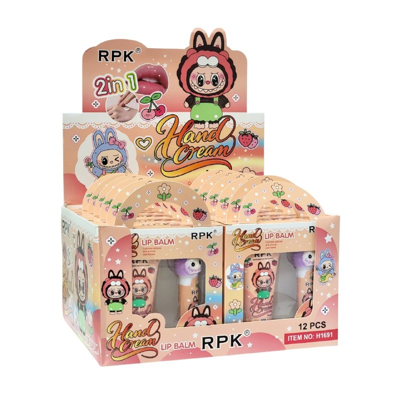 SET DE CREMA PARA MANOS Y BALSAMO LABIAL CON DISEÑO DE LABUBU RPK 20ML