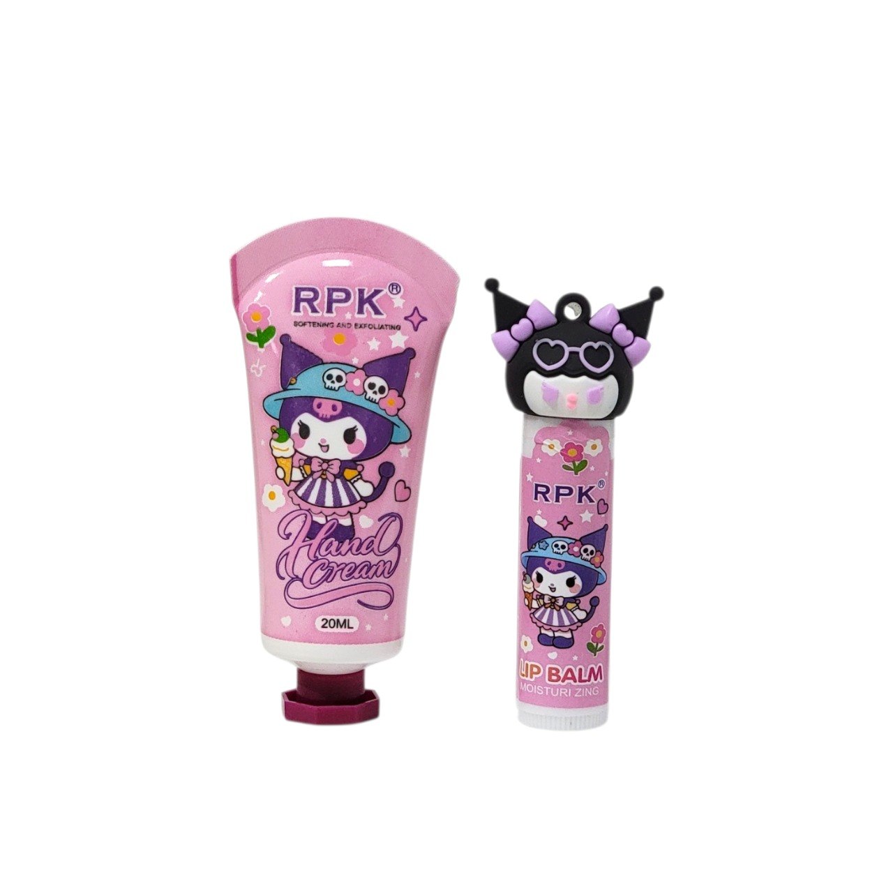 SET DE CREMA PARA MANOS Y BALSAMO LABIAL CON DISEÑO DE KUROMI RPK 20ML