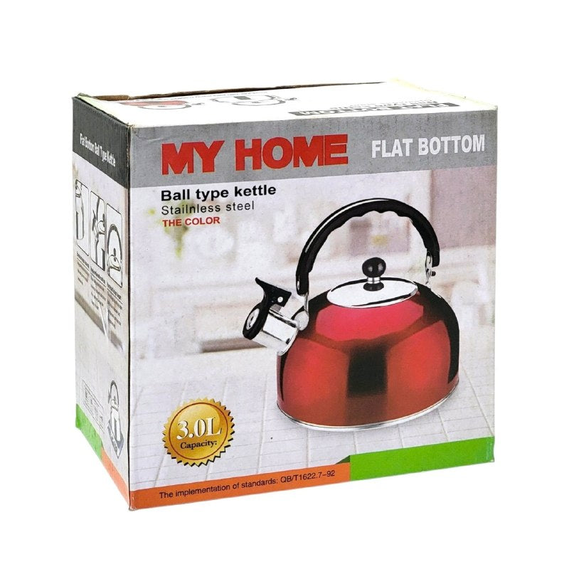TETERA PARA ESTUFA CON SILBATO DE ACERO INOXIDABLE MY HOME 3L