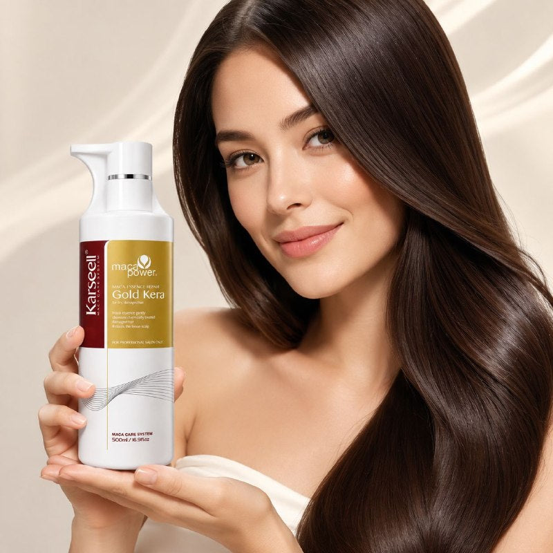 TRATAMIENTO CAPILAR QUERATINA DORADA PARA CABELLO DAÑADO KARSEELL KERATIN 500ML