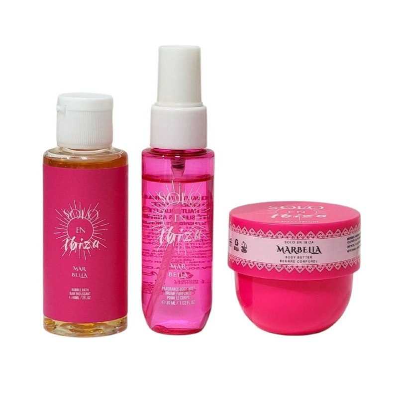 SET DE SPLASH SOLO EN IBIZA MARBELLA DE CUIDADO CORPORAL 60ML+50G+30ML