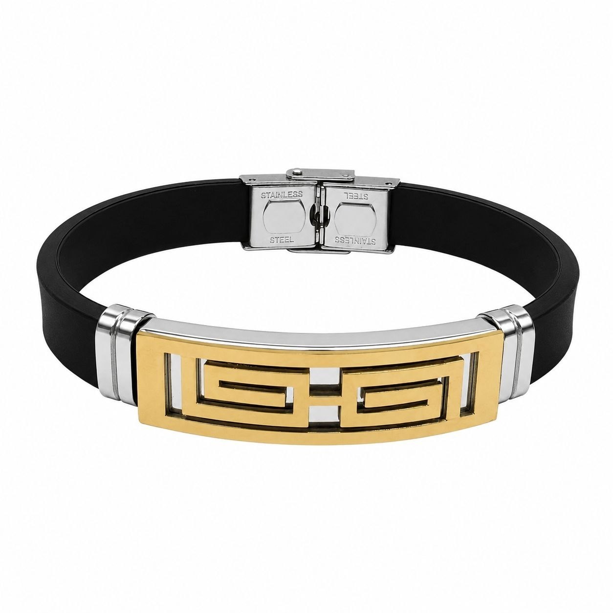 PULSERA DE ENCHAPE PARA CABALLERO, ESPIRALES 21CM