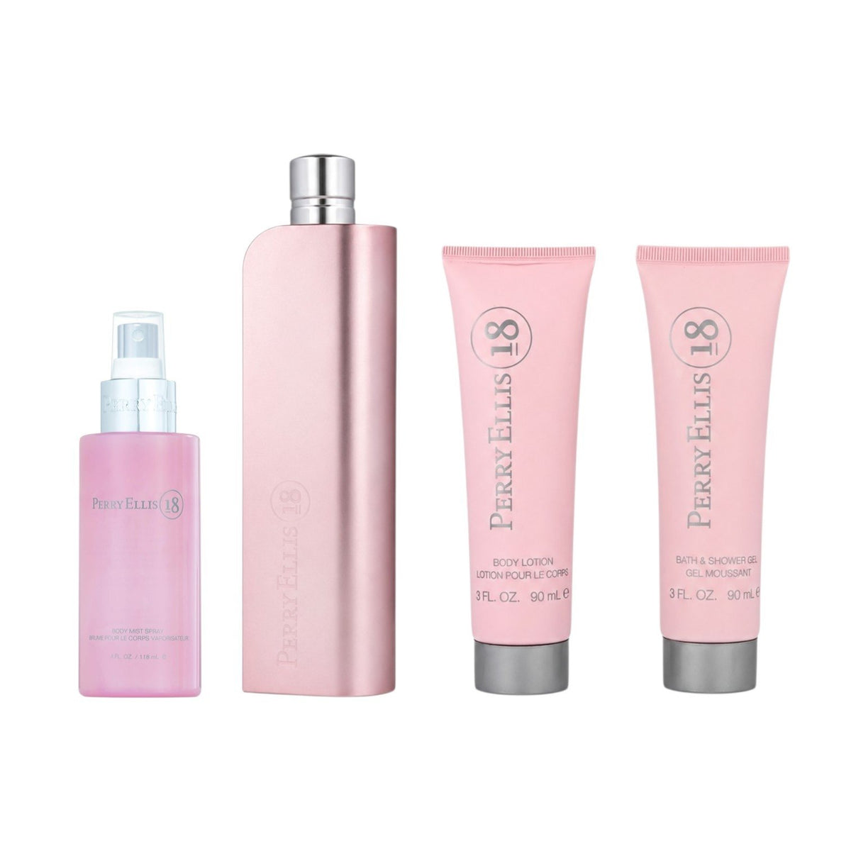 SET PERRY ELLIS 18 FOR WOMEN EDP 100ML, BODY MIST 120ML, SHOWER GEL 90ML, BODY LOTION 90ML (M)