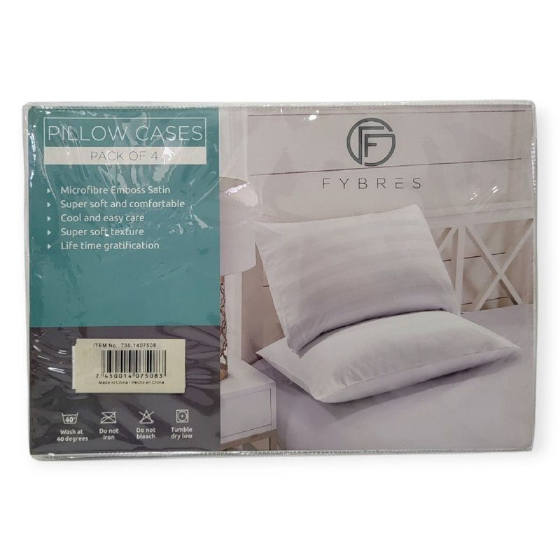 FUNDA PARA ALMOHADAS SATIN 4 PIEZAS DE MICROFIBRA CON RELIEVE SUAVE Y COMO SOBREFUNDA DO 4 PIEZAS FYBRES