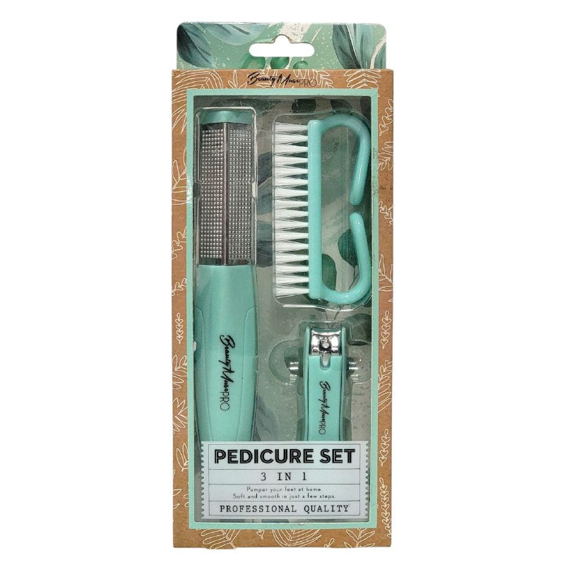 SET MANICURE, PEDICURA 3 EN 1, DEJA LA PIEL SUAV Y TERSA EN SOLO UNOS PASOS, ACERO INOXIDABLE BEAUTY MURE PRO