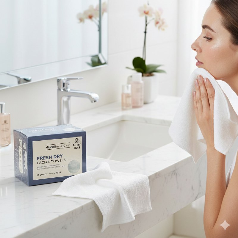 TOALLITAS HUMEDAS FACIALES SECAS Y FRESCAS SIN FRAGANCIA GLOBLABEAUTYCARE 50UND