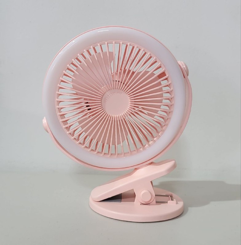 VENTILADOR DE CLIP PARA ESCRITORIO RECARGABLE CON LUZ LED