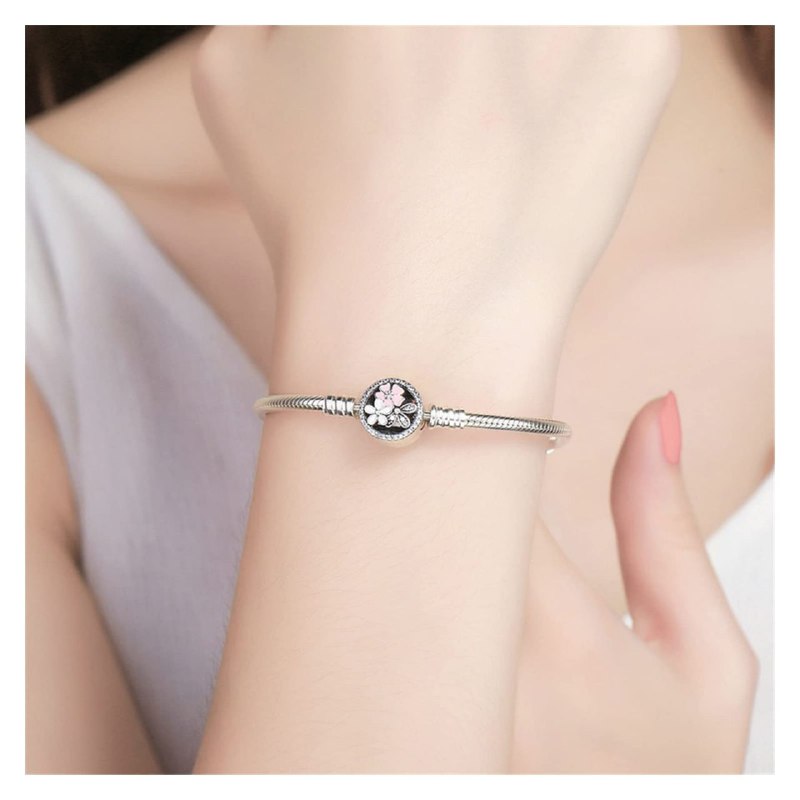 PAND72 FORMA FLORES PULSERA PANDORA PLATA 9.25