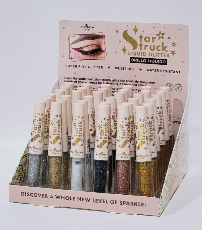 DELINEADOR BRILLO LIQUIDO, DESLICE SUAVEMENTE LA PUNTA DEL PINCEL POR LOS PARPADOS EFECTO RESPLANDECIENTE ITALIA DELUXE STAR TRUCK 2.5G