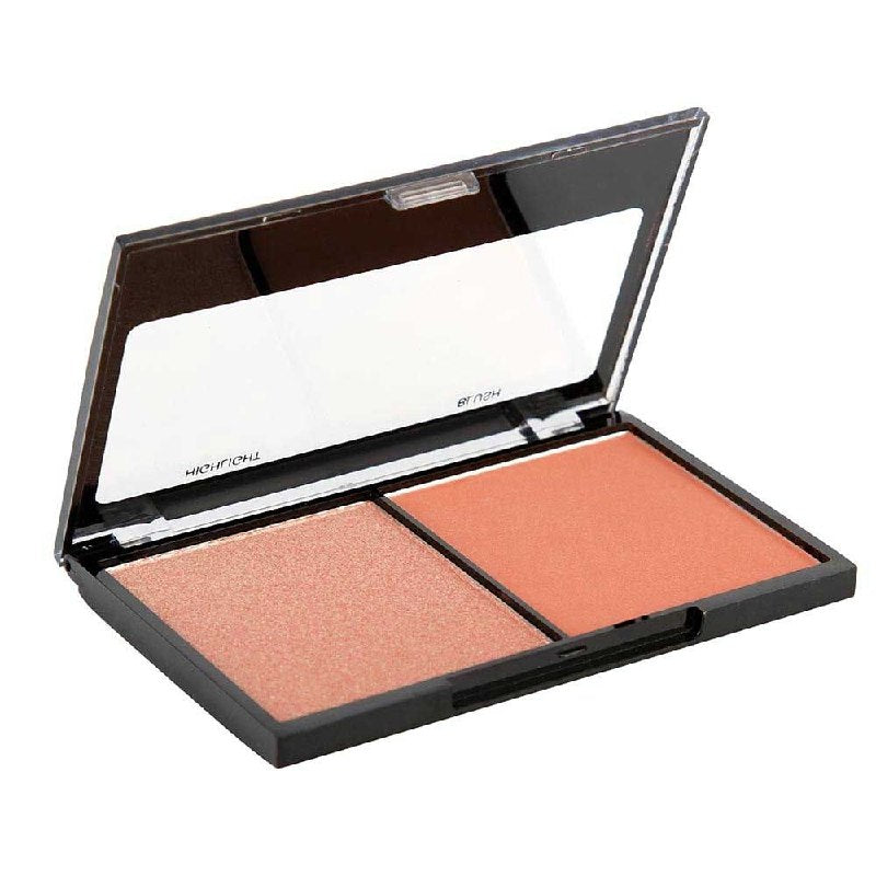RUBOR EN PALETA CON ILUMINADOR ENRIQUECIDOS CON MICA DE ALTA CALIDAD BYS COSMETICS 12G