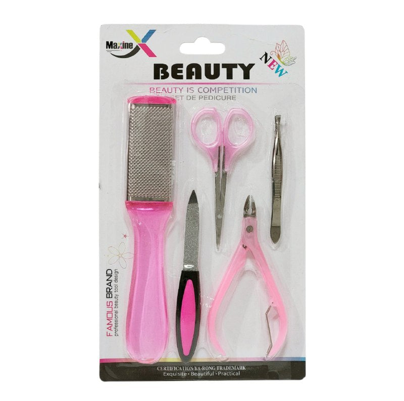 SET DE PEDICURA DE 5 PIEZAS ELIMINAN CALLOS, ALISAN LA PIEL Y MANTIENE TUS UÑAS IMPECABLES MAIXING BEAUTY 2 COLORES