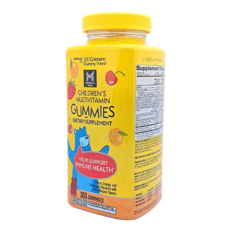 SUMPLEMENTOS VITAMINICO EN GOMITAS INFANTIL PARA DESARROLLO Y SOPORTE INMUNOLOGICO 300UND MEMBER'S MARK