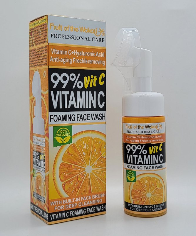 LIMPIADOR DE ESPUMA PARA LAVADO FACIAL CON VITAMINA C Y ACIDO HIALURONICO FRUIT OF THE WOKALI 150ML