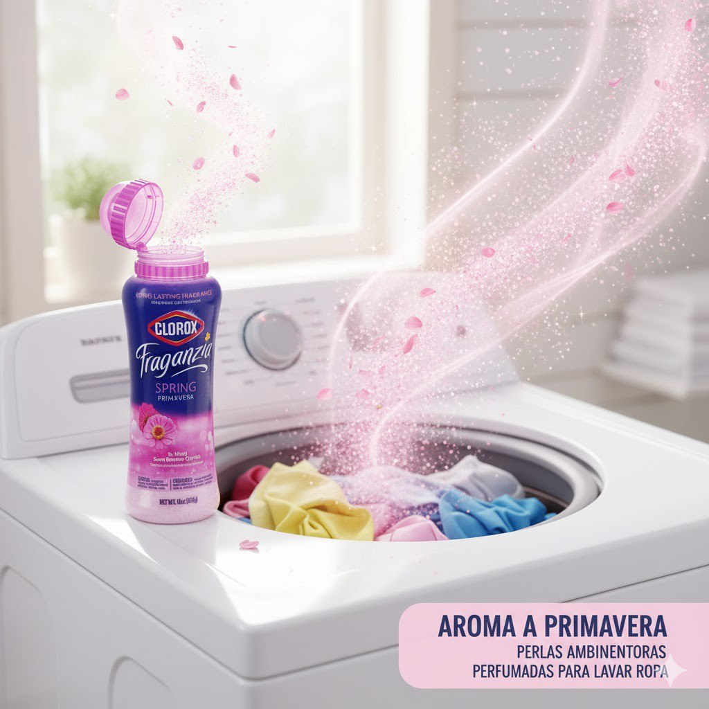 PERLAS AMBIENTADORAS PARA LAVAR ROPA POTENCIADOR DE AROMA A PRIMAVERA CLOROX FRAGANZIA 510G