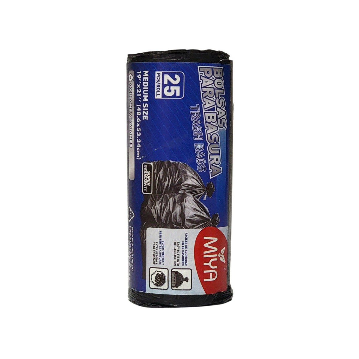 BOLSAS PARA BASURA MEDIANAS 25PCS MIYA 48X53CM
