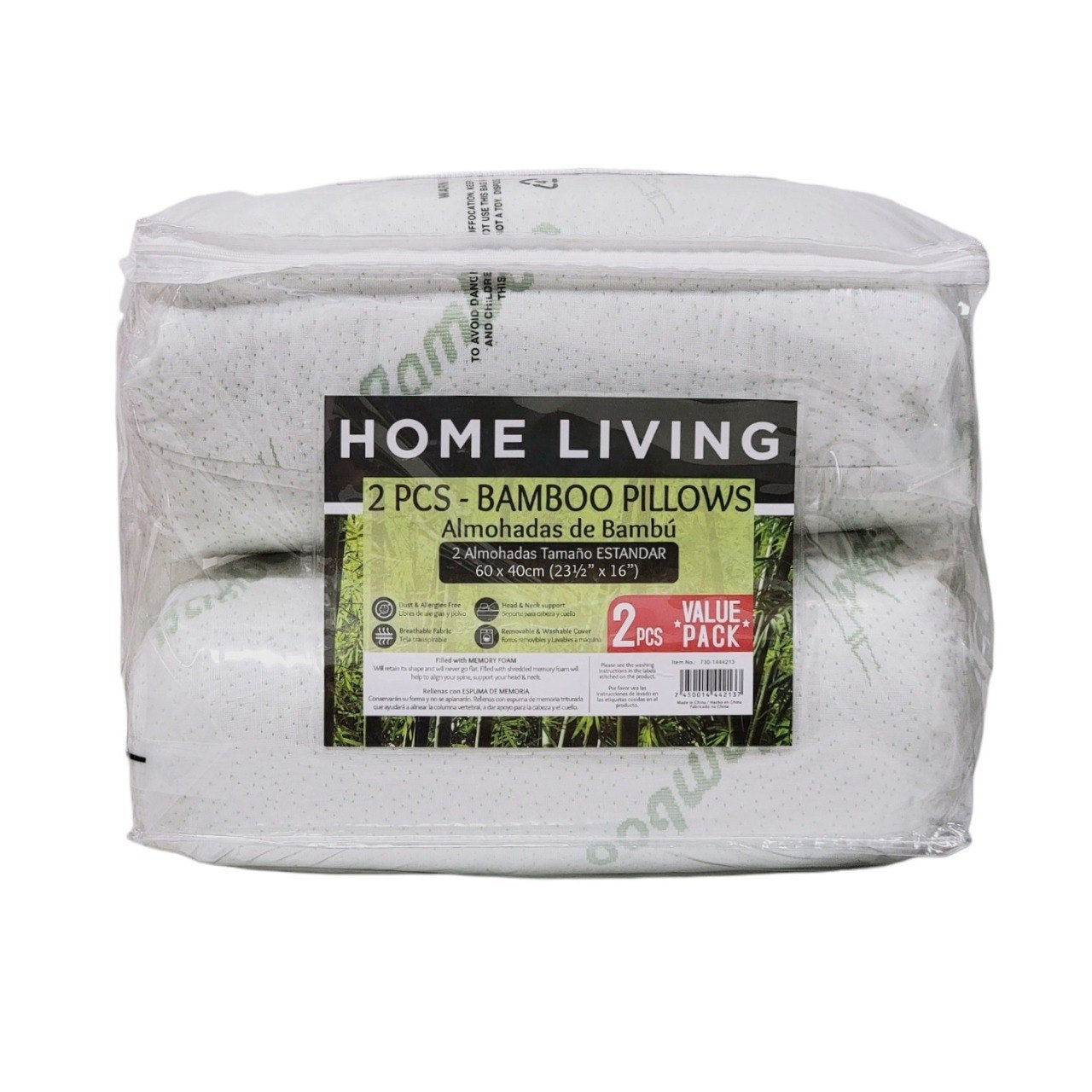 SET DE ALMOHADAS CON TECNOLOGIA DE BAMBU TAMAÑO ESTANDAR 2UND HOME LIVING 60X40CM