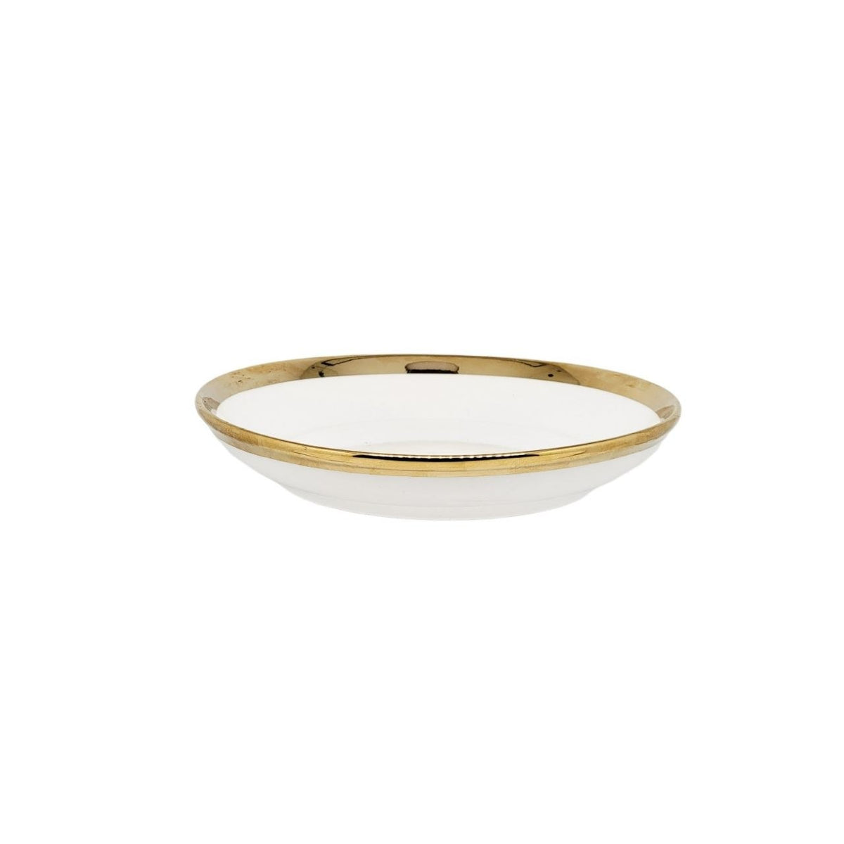 PLATO DE VIDRIO CON BORDE DORADO ESTILO JAPONES 18CM