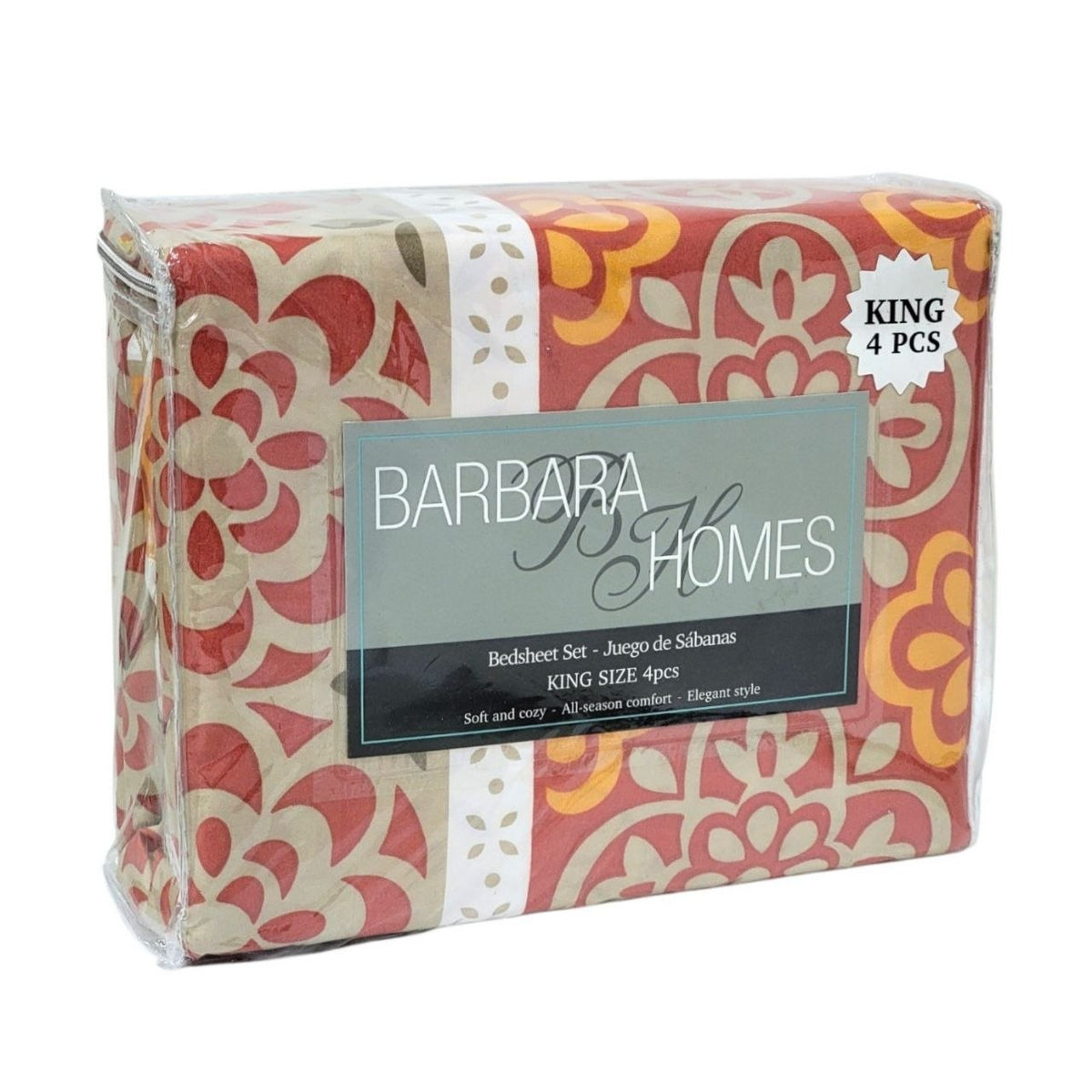 JUEGO DE SÁBANAS TAMAÑO KING 4PCS BARBARA HOMES