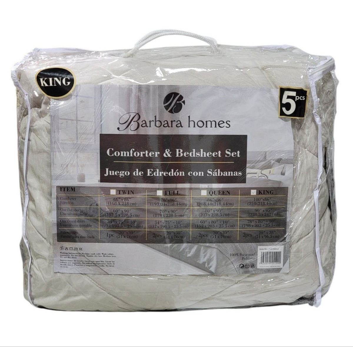 JUEGO DE SABANAS CON EDREDÓN 5PCS BARBARA HOMES