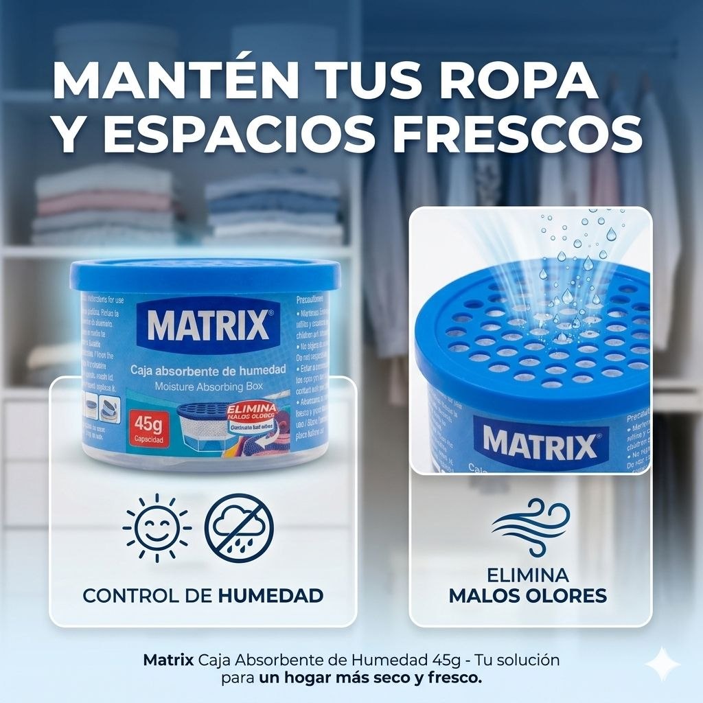 CAJA DESHUMIFICADORA ABSORBENTE DE HUMEDAD MATRIX 45G