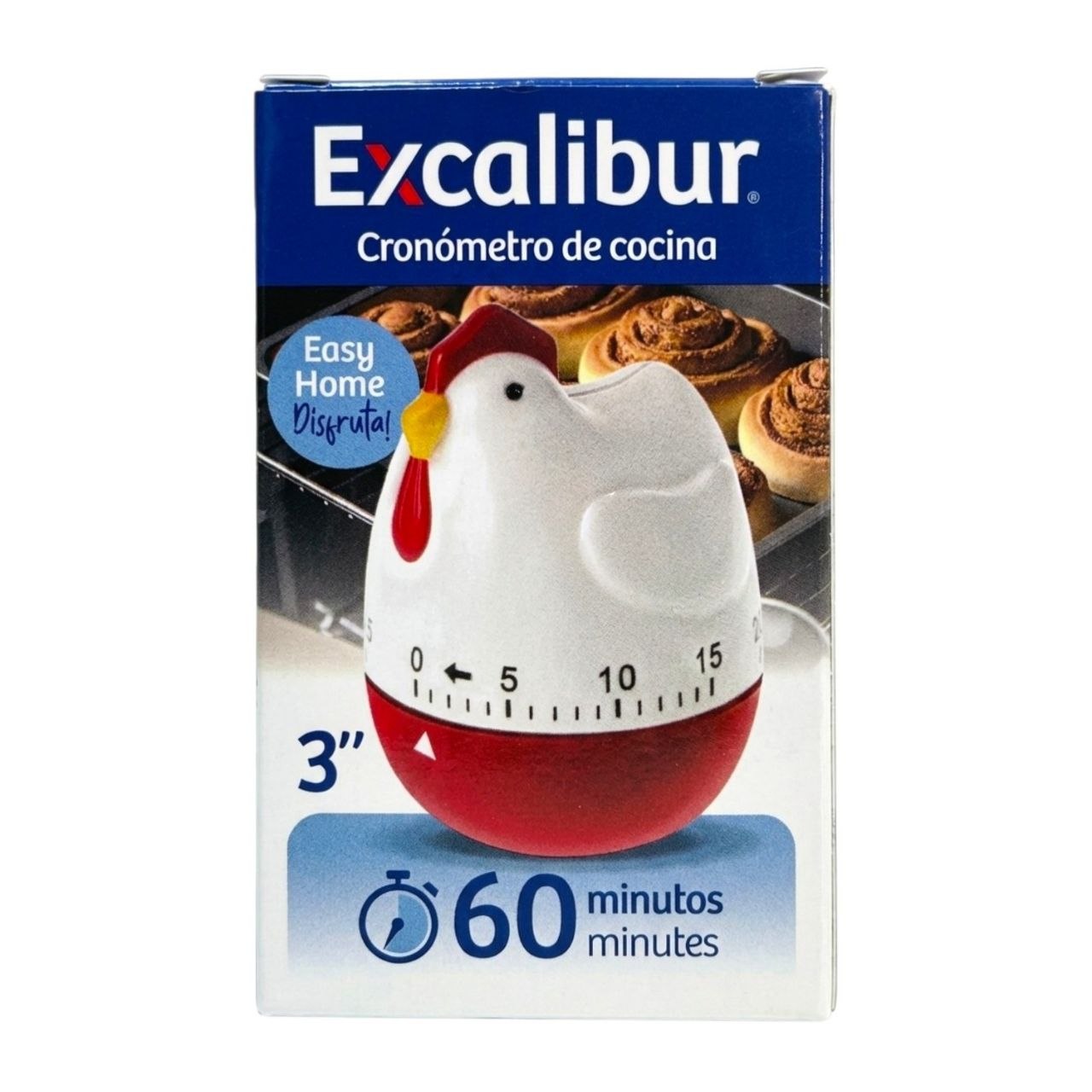 CRONOMETRO DE COCINA EN FORMA DE GALLINA EXCALIBUR 450ML 8X6CM