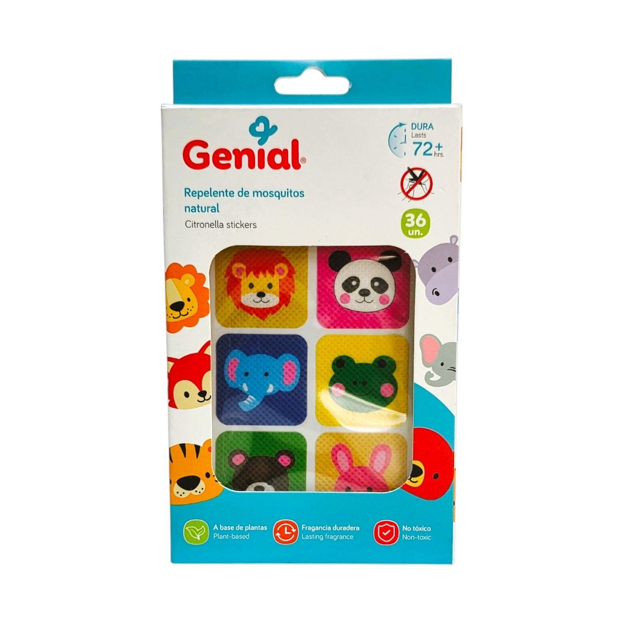 PARCHES REPELENTES DE MOSQUITOS DE CITRONELA CON DISEÑOS DE ANIMALES 36PCS GENIAL