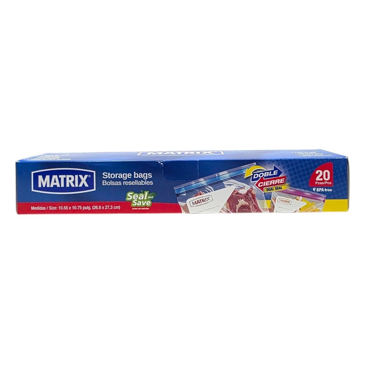 BOLSAS DE ALMACENAMIENTO RESELLABLES 20UND MATRIX 26.8X27.3CM