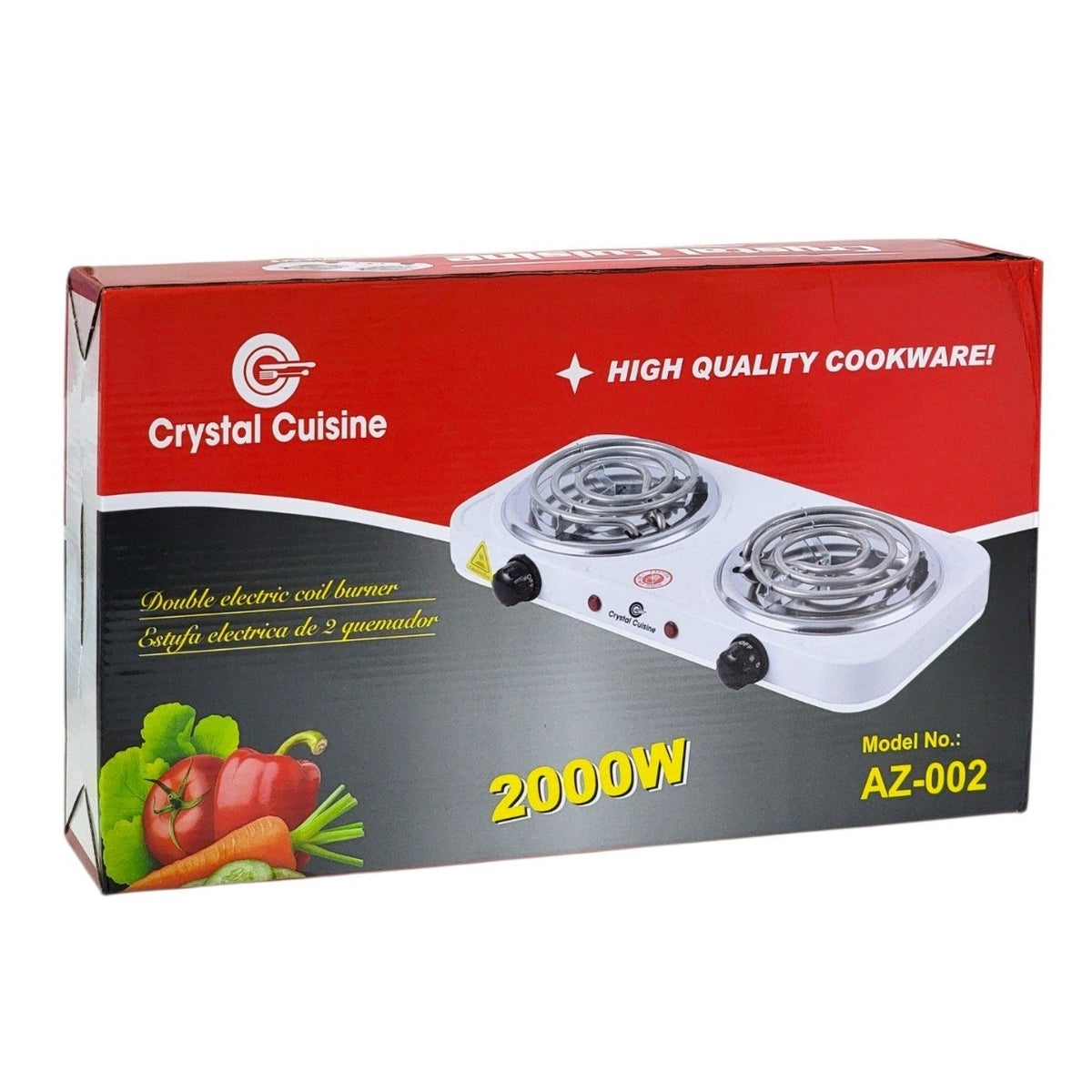 ESTUFA ELECTRICA DE ALTO RENDIMIENTO 2000 WATTS MODELO AZ-002 CRYSTAL CUISINE 43X23CM