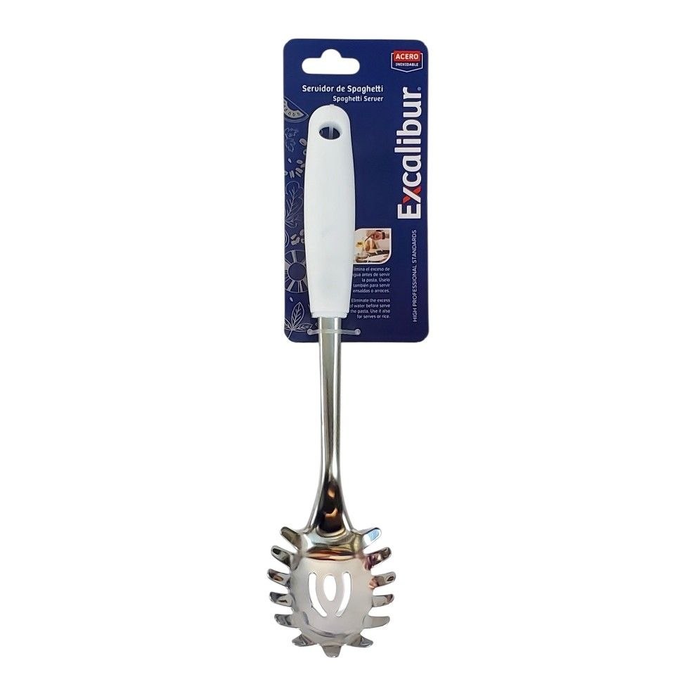 CUCHARA SERVIDORA DE SPAGHETTI DE ACERO INOXIDABLE EXCALIBUR 29CM