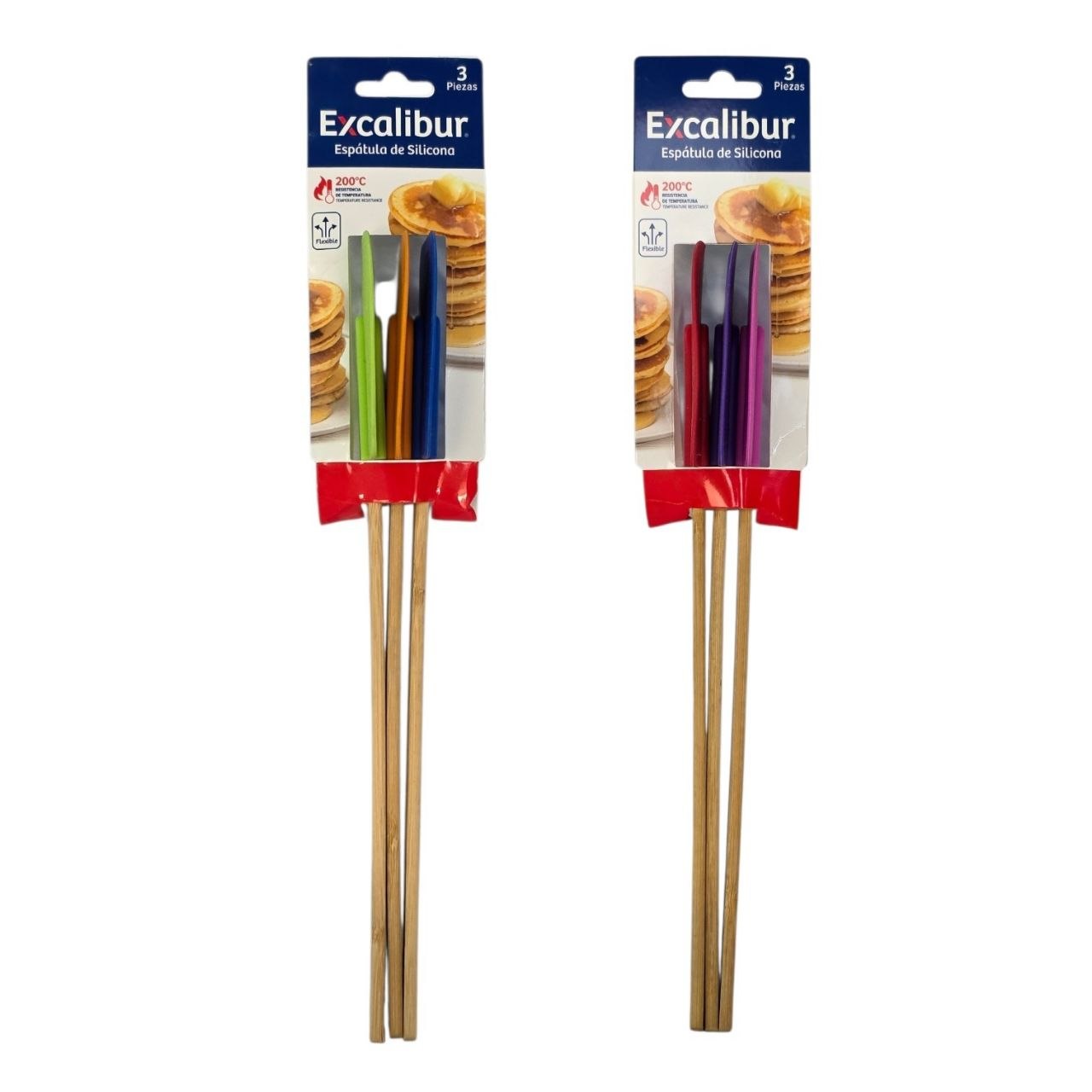 SET DE ESPATULAS DE SILICONO ANTIADHERENTES 3PCS EXCALIBUR 26CM