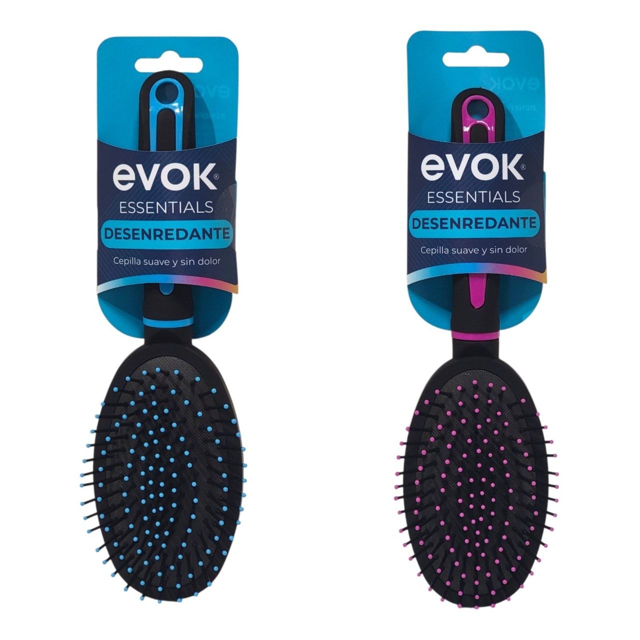 CEPILLO PARA EL CABELLO DESENREDANTE ANTIROTURAS CON COJIN FLEXIBLE EVOK