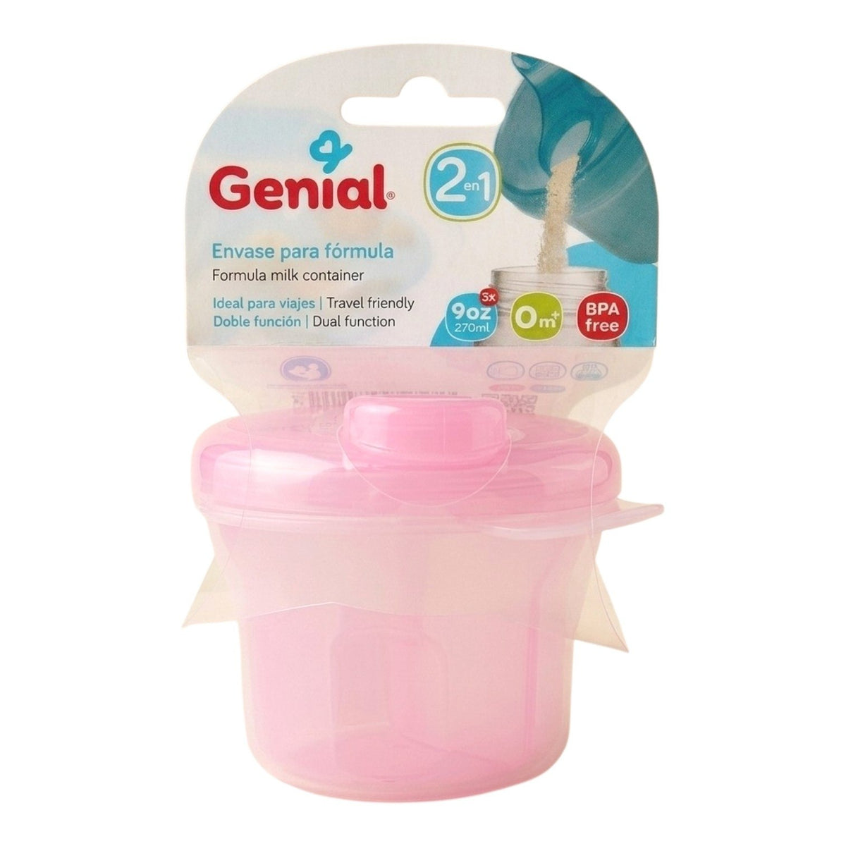 ENVASE PORTATIL PARA FORMULA PARA BEBES GENIAL 270ML