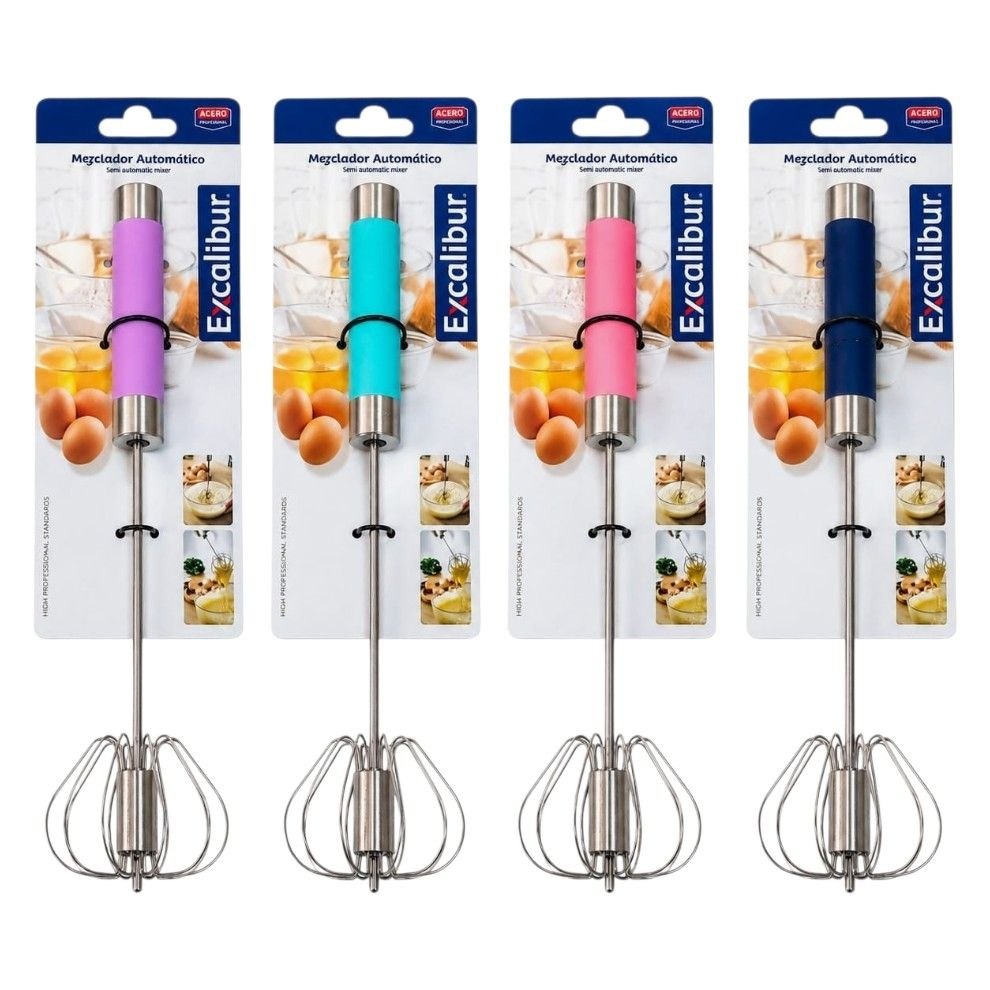 BATIDOR DE MANO SEMIAUTOMATICO DE PRESION DE ACERO INOXIDABLE EXCALIBUR 25CM