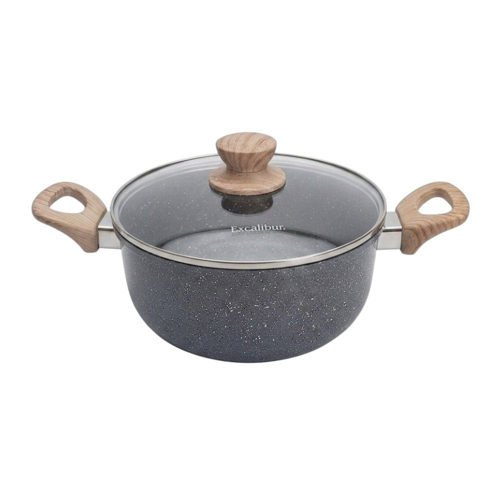 CACEROLA CON ACABADO DE GRANITO ANTIADHERENTE EXCALIBUR 22CM